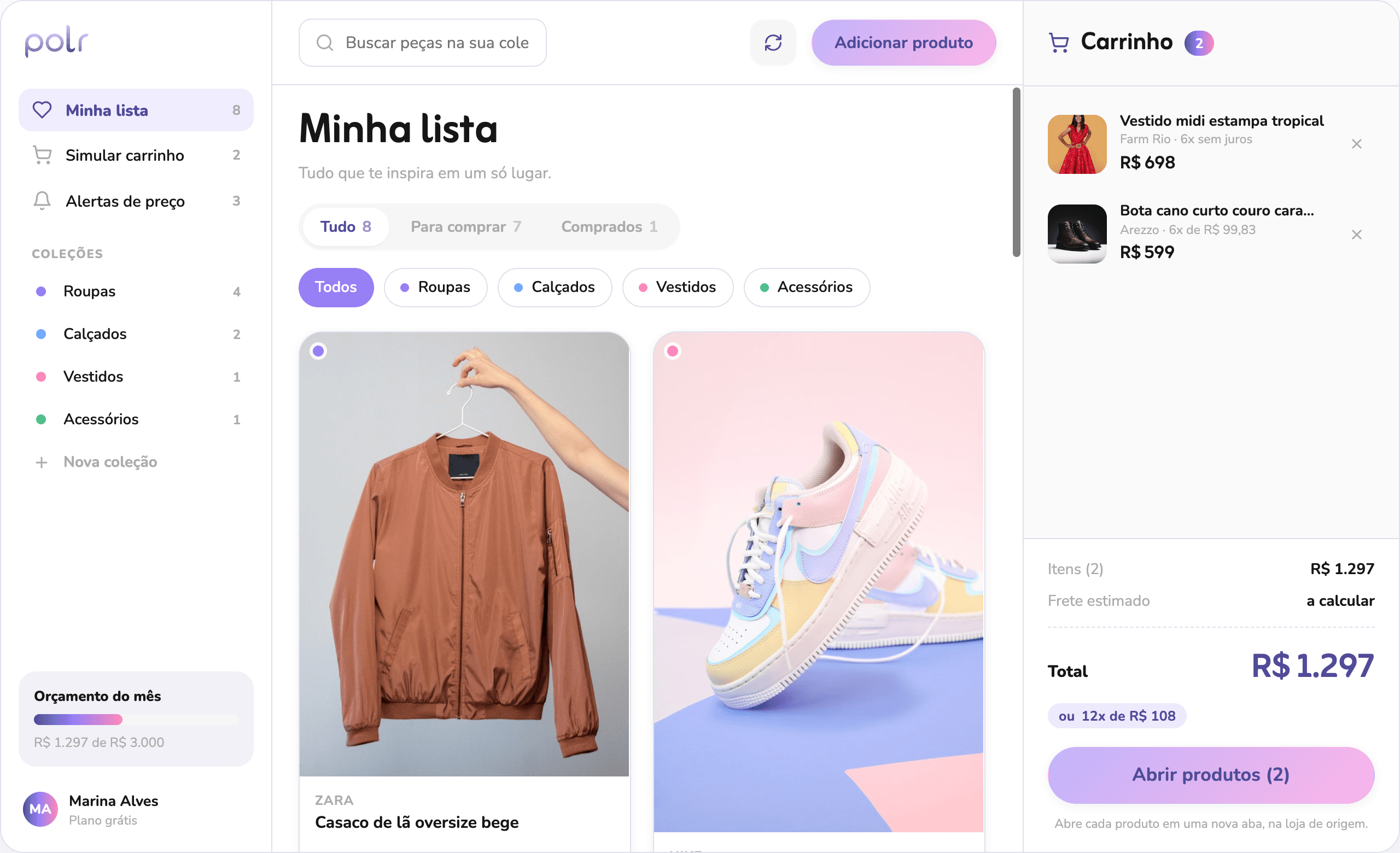Dashboard do polr