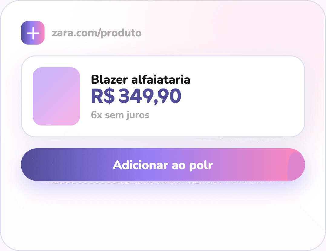 Captura de produto com a extensão